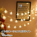 送料無料 イルミネーションLEDライト 3m デコレーション 電池 USBタイプA 雪 スノー カラフル ホワイト キラキラ クリスマスツリー