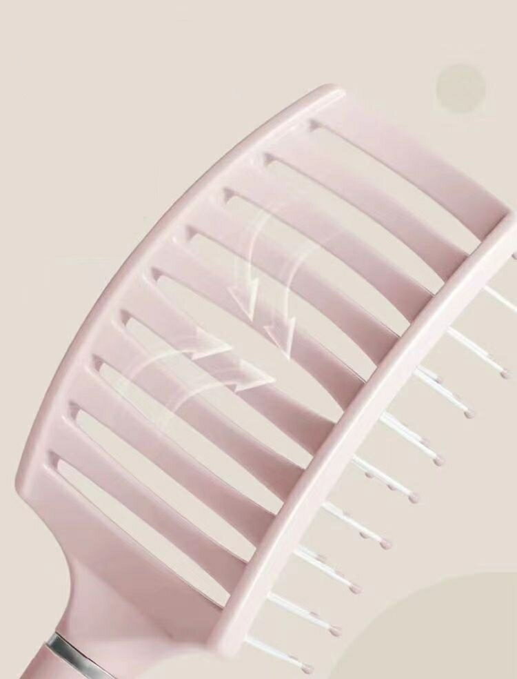 送料無料 ヘアブラシ スケルトンブラシ レディース メンズ ヘアケア ブラシ くし 櫛 幅広 ワイド 湾曲 シンプル 髪の毛 速乾 かわいい おしゃれ kobe-s-10129031 dolcissimo サンプル画像2
