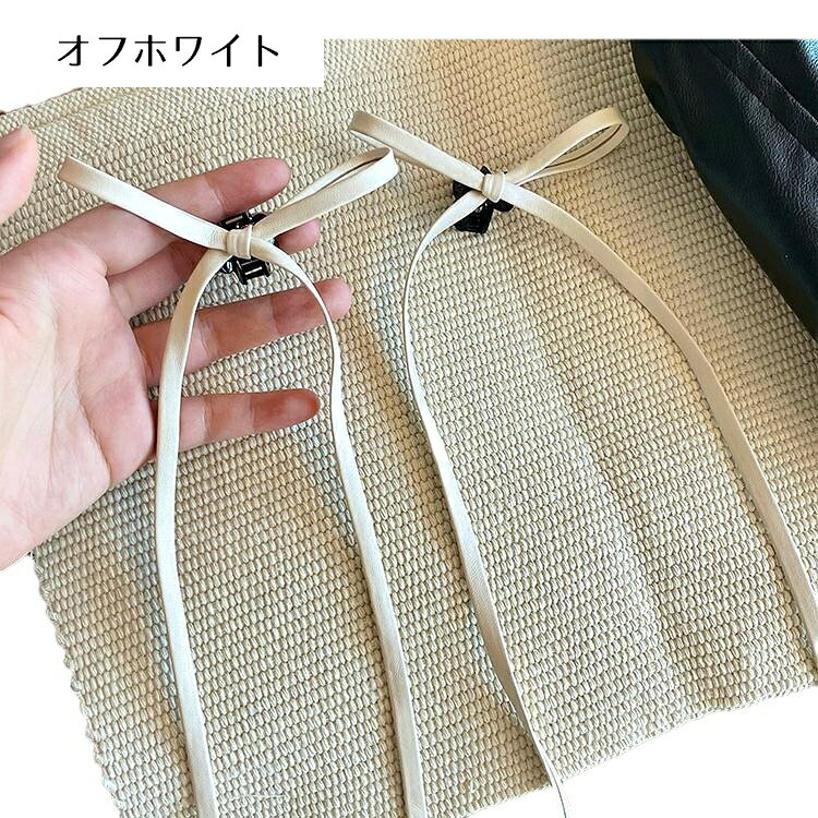 dolcissimoの送料無料 ヘアクリップ リボンクリップ 2個セット レディース ヘアアクセサリー バンスクリップ ロング レザー調 蝶々結び 髪飾り 女の子 簡単 可愛い おしゃれ ヘアアレンジ 垂れる 女子｜アングル3