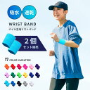 送料無料 2個セット リストバンド カラーリストバンド 手首サポーター 汗拭き 汗止め 吸汗 通気性 パイル 無地 推しカラー 推し活 推し色 メンズ レディー...