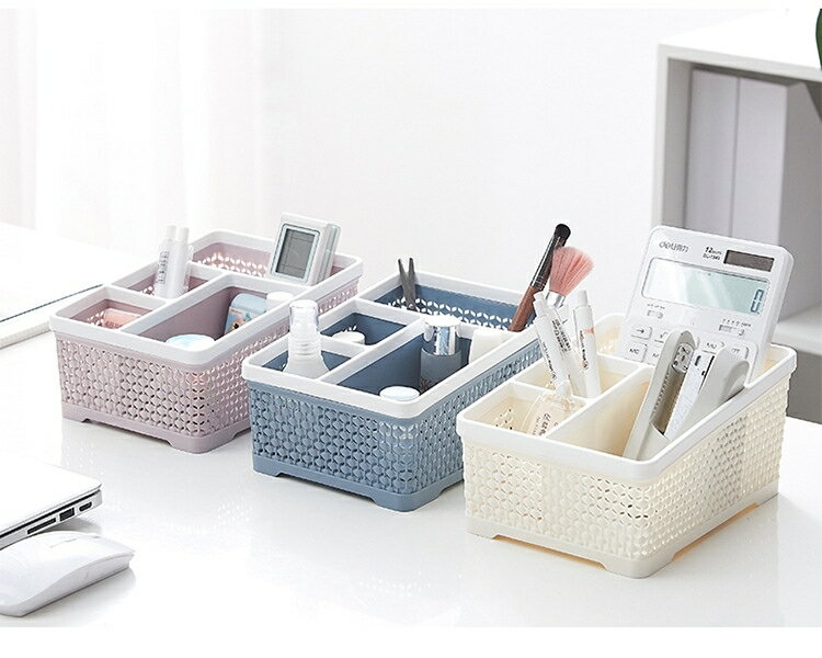 送料無料 卓上収納ボックス デスクオーガナイザー 収納ケース 小物入れ 多用途 仕切り ペン立て 文房具 事務用品 化粧品 デスク 机上収納 整理用品 シンプル スッキリ 2
