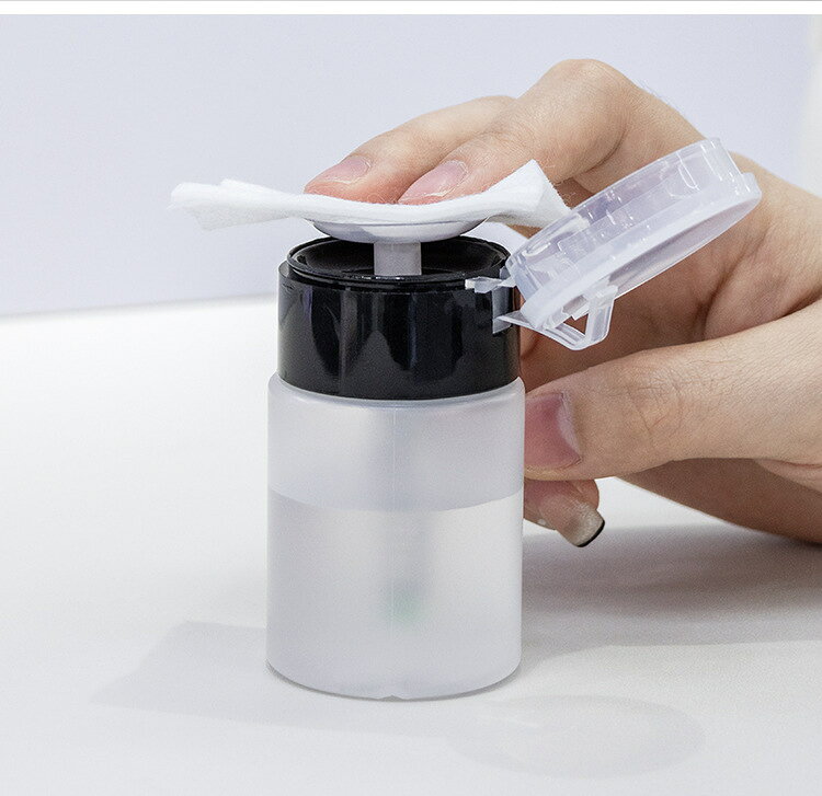 送料無料 プッシュボトル 60ml ディスペンサー 詰め替えボトル コンパクト ポータブル 化粧水 除光液 消毒液 片手 持ち運び ミニサイズ 旅行 出張 便利アイテム シンプル クリア 残量 見える 透明ボトル 垂れない kobe-s-10124036 dolcissimo サンプル画像3