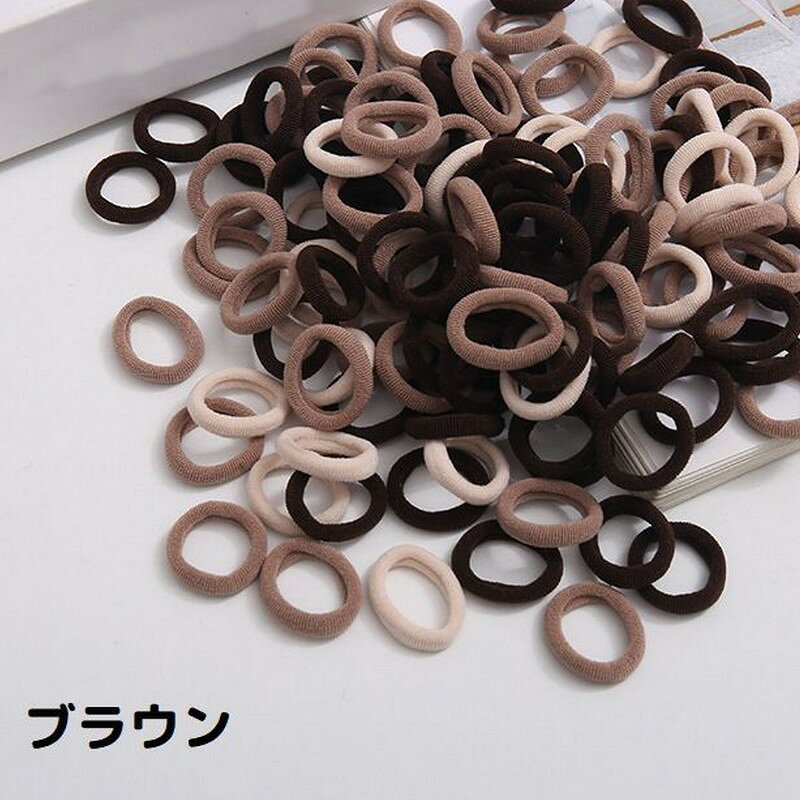 送料無料 ヘアゴム 髪ゴム 約100本入り ヘアアクセサリー キッズ ベビー 小さめ カラフル 子供用 女の子 レディース 髪留め まとめ髪 髪飾り ヘアアレンジ おしゃれ かわいい ジャージ素材 太め ダンス パステル - 3