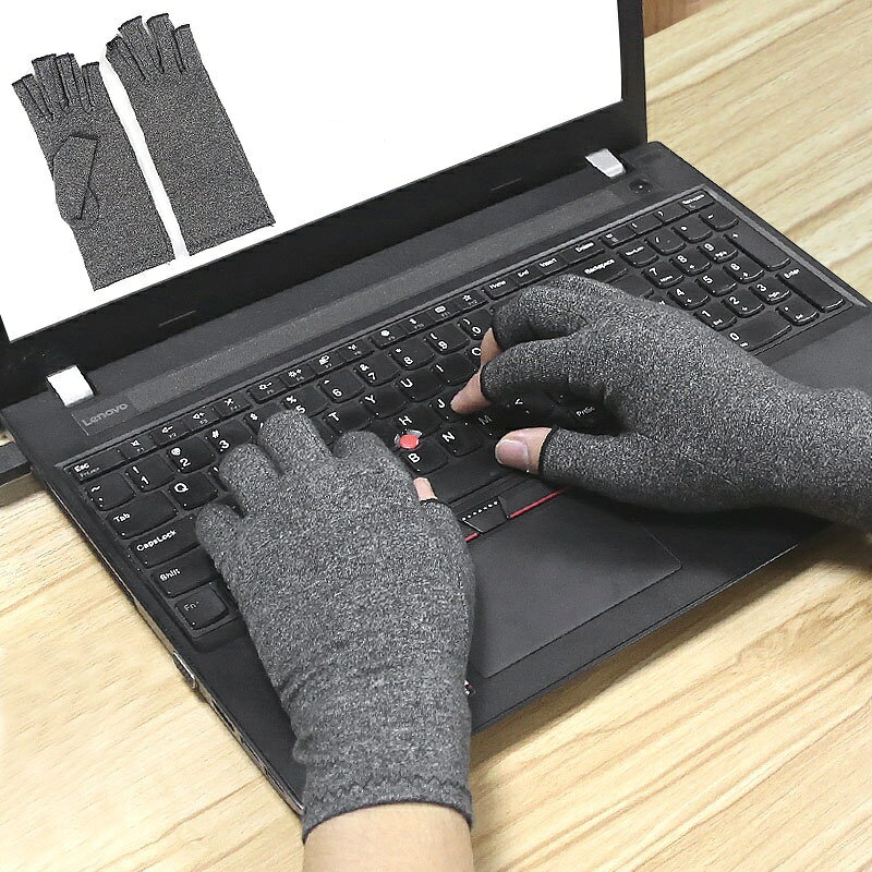 dolcissimoの送料無料 サポーター 手指用 手首用 両手用 手袋 指なし フィンガーレス プロテクター リストサポーター 指固定 手首固定 保護 メンズ レディース 男性 女性 ユニセックス 普段使い パソコン スマホ操作 スポーツ フィットネス ジム シンプル｜アングル2