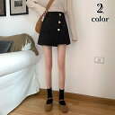 送料無料 スカート ミニスカート 膝上丈 ボトムス レディース 大きいサイズ 女性 婦人用 Aライン ボタン 巻きスカート風 おしゃれ キュート アシンメトリー かわいい ラップスカート風 シンプル 着回し ブラック グリーン