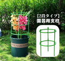 送料無料 園芸用支柱 リング支柱 組み立て式 2段 植木鉢用 花 観葉植物 ガーデニング 円柱型 フラワー 支柱 花支え サポート フレーム 簡単取付 再利用 つる 野菜 植物 栽培 家庭菜園 植物サポート 高さ調節可能