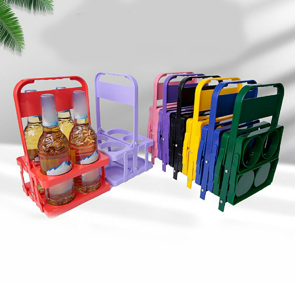 送料無料 ボトルラック ボトルホルダー ドリンクホルダー ドリンクバスケット ボトルケース 瓶 缶 4本収納 ドリンクホルダー 縦置き 折り畳み 折りたたみ 持ち手付き 持ち運び コンパクト 省スペース 収納ラック アウトドア イベント スポーツ 行事 キャンプ 便利 kobe-s-10135876 dolcissimo サンプル画像3