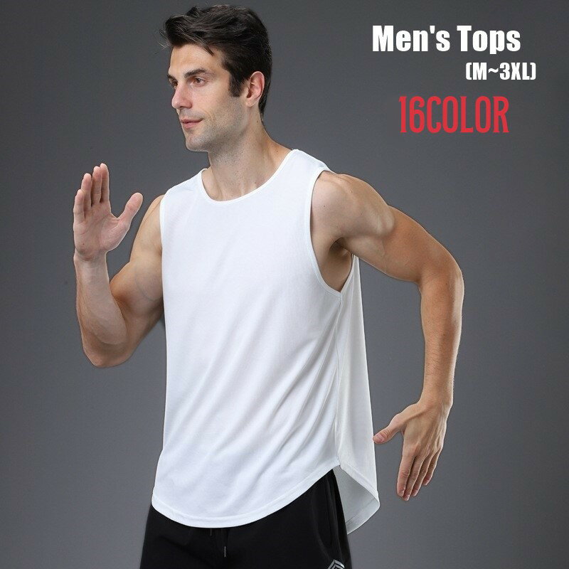 送料無料 タンクトップ カットソー メンズ 男性 トップス インナー ノースリーブ 丸首 ラウンドネック クロスバック 無地 シンプル カジュアル スポーティ 春 夏