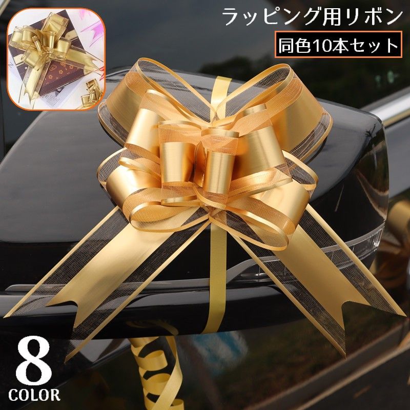 送料無料 ラッピングリボン 10本 シフォン 異素材ドッキング プレゼント ギフト 贈り物 誕生日 パーティー 手芸 ハンドメイド DIY