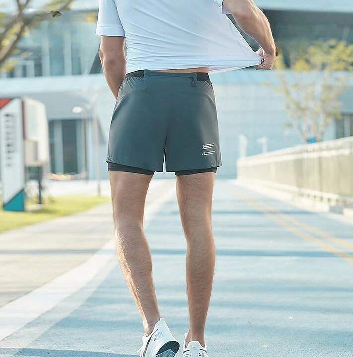 送料無料 スポーツウェア ハーフパンツ ショートパンツ レギンス一体型 ポケット付...