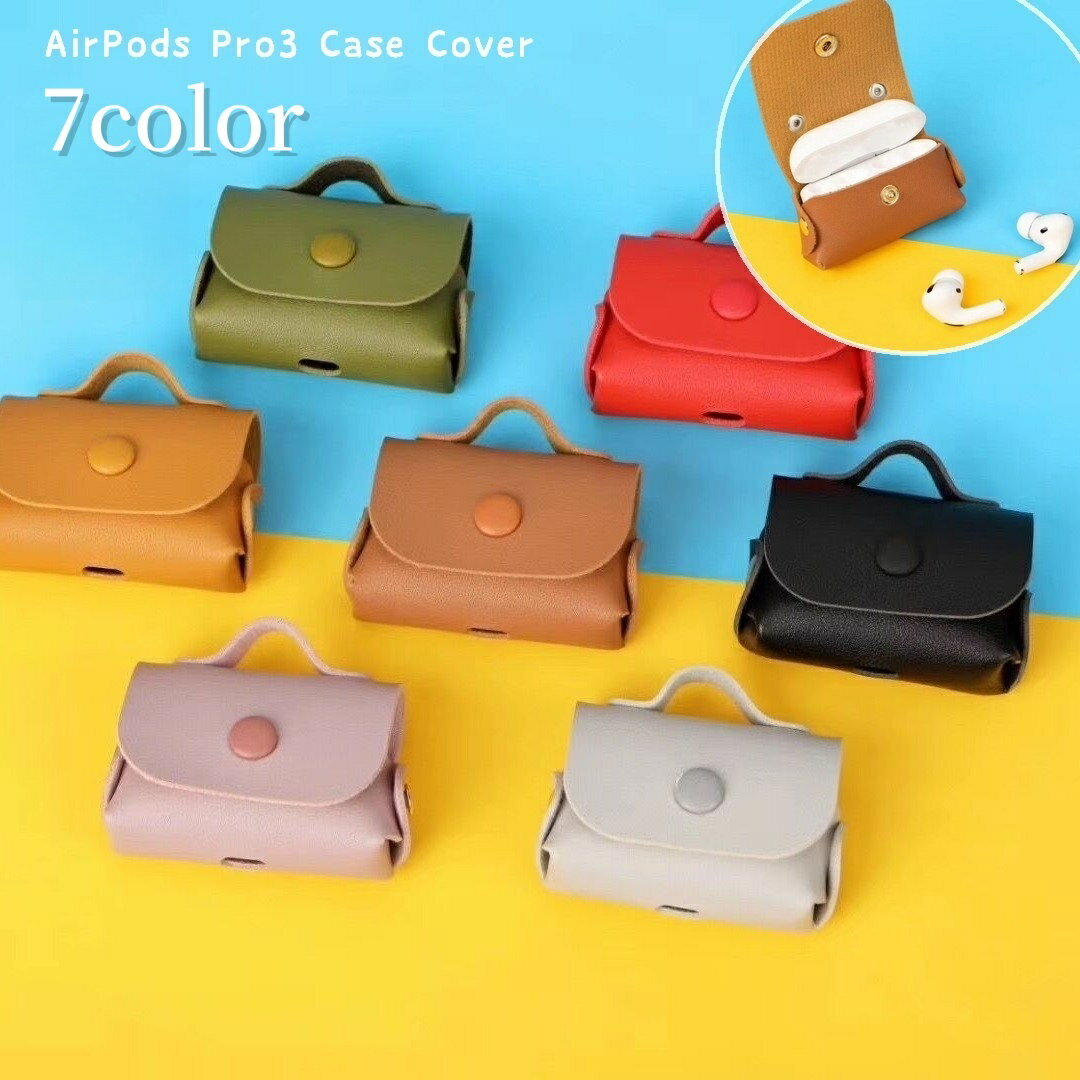 送料無料 イヤホンケースカバー AirPods Pro 3代 エアーポッズケース 保護ケース フェイクレザー 傷防..
