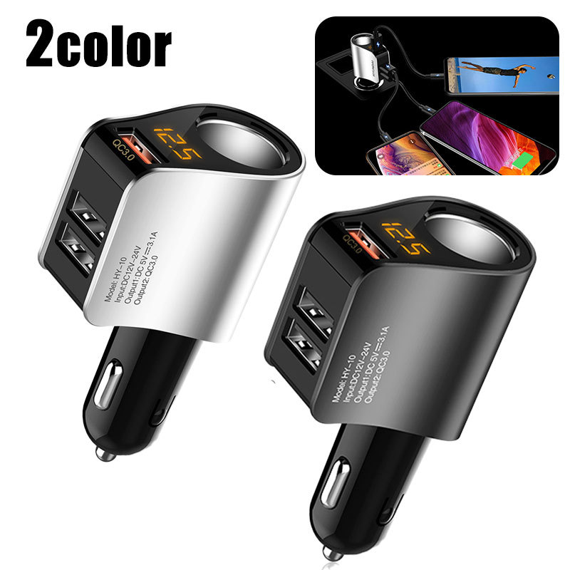 送料無料 車用充電器 カーチャージャー シガーソケット USB 3ポート QC3.0 急速充電 車載充電器 車用品..
