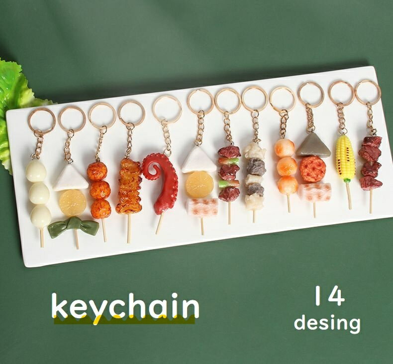 送料無料 キーホルダー 食品サンプル スマホストラップ アクセサリー おもちゃ おでん 焼き鳥 卵 おも..