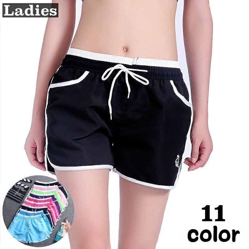 送料無料 スポーツウェア ボトムス ショートパンツ 短パン レディース 女性 スポーティ ウエストゴム ..