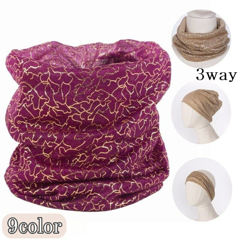 送料無料 ネックウォーマー 3way ターバンキャップ ヘアバンド レディース 女性用 薄手 おしゃれ 便利 ネックカバー 帽子 ヘアアレンジ ファッション小物 カラバリ豊富