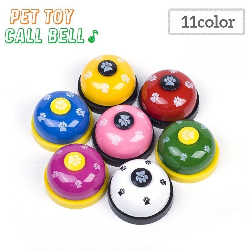 送料無料 ペット用おもちゃ ベル トレーニング 犬 猫 ペット用品 コールベル 音が鳴る 呼び鈴 脳トレ 遊び 知育 まる 円 サークル 足跡 肉球 プリント入り カラフル コミュニケーションツール 卓上ベル チャイム 室内 かわいい おしゃれ キュート 便利 白 赤 青 ピンク 黄 緑