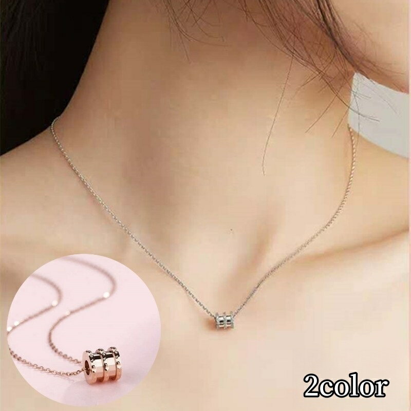 送料無料 ネックレス ペンダント 首飾り レディース 女性 アクセサリー ジュエリー 輪っか リング チェーン付き 華奢 ナチュラル おしゃれ かわいい シンプル きれいめ 定番 上品 プレゼント ギフト 記念日 お出かけ パーティ ローズゴールド 銀色