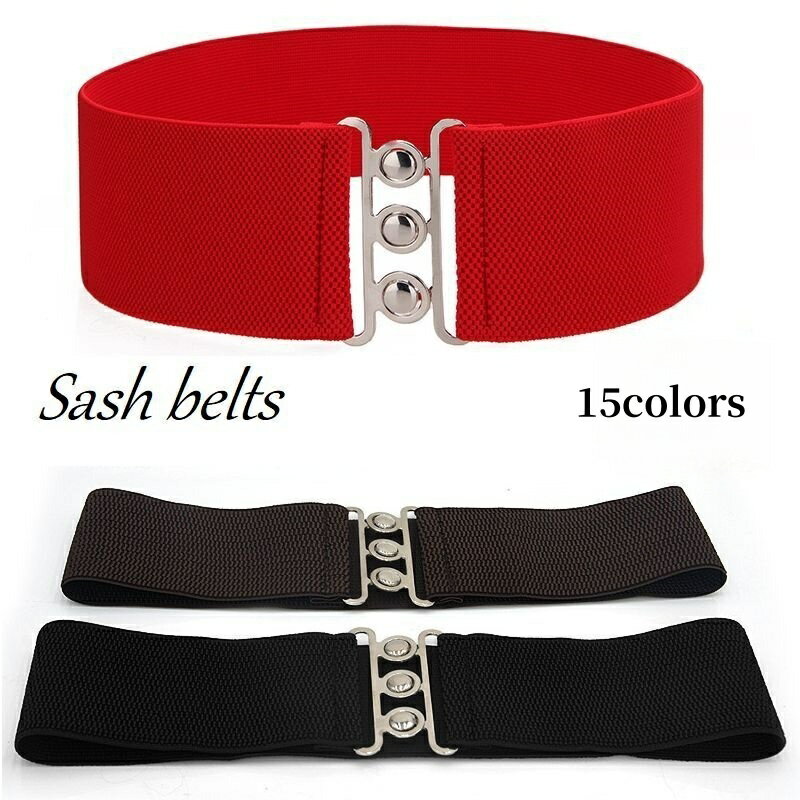 送料無料 サッシュベルト コルセットベルト 幅広 ゴムベルト 太ベルト...(4.0)