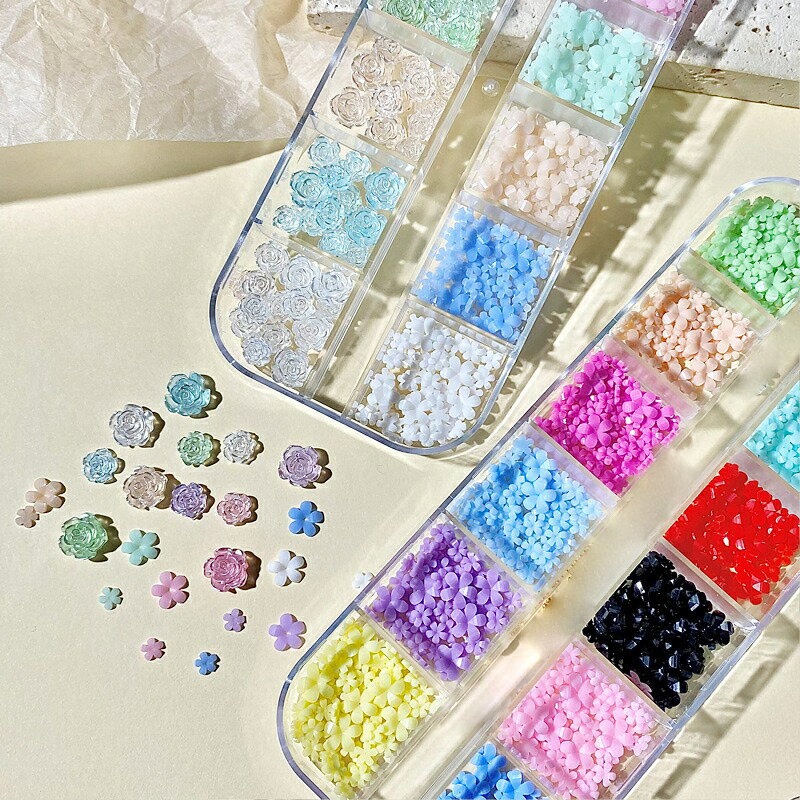 送料無料 3Dネイルパーツセット ネイルアート 3Dアート お花 フラワー カラーミックス パステルカラー クリアカラー 立体的 おしゃれ かわいい ネイルアート用品 ネイルグッズ デコレーションパーツ アクセサリーパーツ 3
