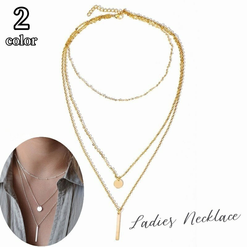 送料無料 ネックレス チョーカーネックレス レディース シルバーカラー ゴールドカラー チェーン 重ね..
