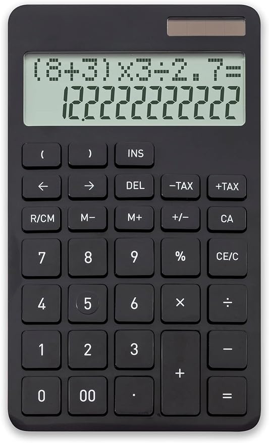 ☆ アスカ 電卓 計算式表示電卓 計算可 ブラック C1258BK 249 | アスカ 電卓 12桁 計算式表示 かっこ計算 C1258BK ブラック