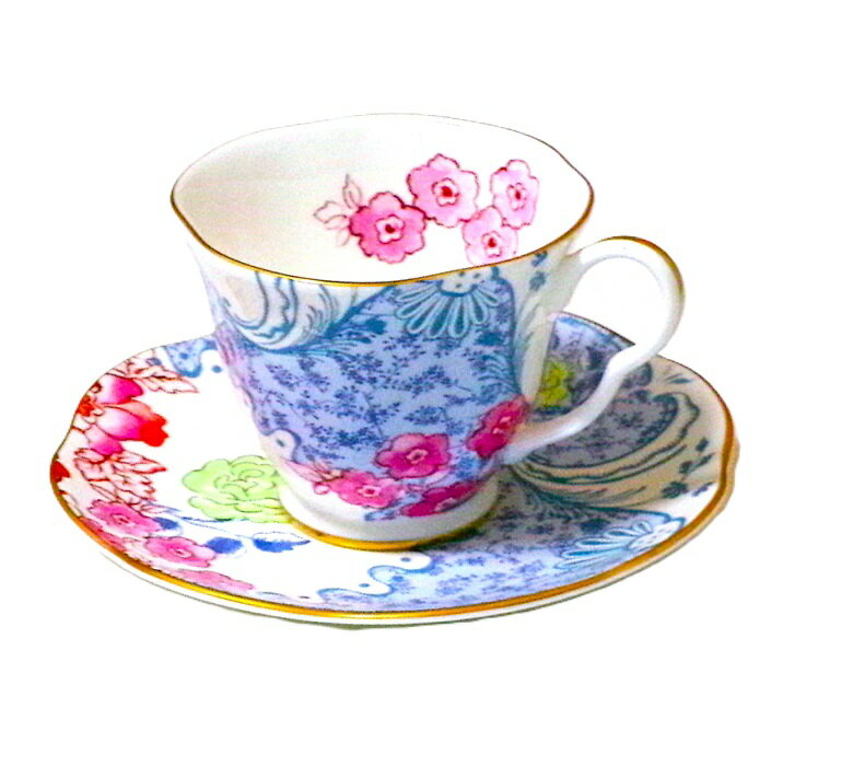 Rakuten - ウェッジウッドWEDGWOOD ハーレクイーンコレクション　バタフライブルーム　ティーカップ＆ソーサー　ブルー、ピンク【御結婚御祝・内祝・新築御祝・還暦御祝・御礼・寿・ギフト包装可能】