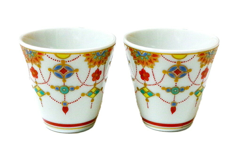 乐天商城 - 九谷焼 縁起ちょこコレクション 吉祥-KISSYO- 青郊（瓔珞文）ペア【酒器　ぐい呑み　プレゼント　おしゃれ　きれい　和食器ブランド】【御結婚御祝・内祝・新築御祝・還暦御祝・御礼・寿・ギフト包装可能】