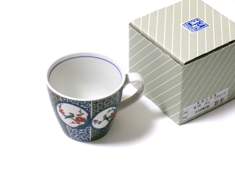 輸入洋食器・雑貨の神戸セレクトの九谷焼　マグカップ 古九谷風丸紋【御祝い・父の日・御結婚・新築・還暦御祝・ギフト包装可能】｜アングル3