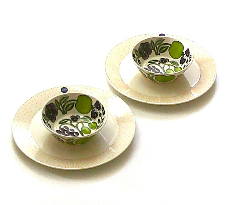 樂天商城 - アラビアARABIA　ディナープレート、ボウル4ピースセット（マイニオ サラスタス Mainio Sarastus　ベージュ beige　プレート　、パラティッシParatiisi 　パープルpurple　ボウル）【御結婚御祝・内祝・新築御祝・還暦御祝・御礼・寿・ギフト包装可能】