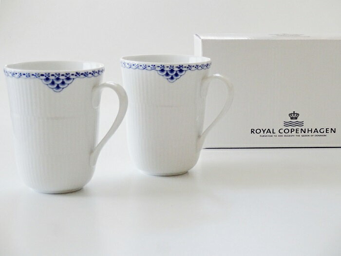 ロイヤルコペンハーゲンROYAL COPENHAGEN　プリンセスブルー　ペアマグカップ【御結婚御祝・内祝・新築御祝・還暦御祝・御礼・寿・ギフト包装可能】