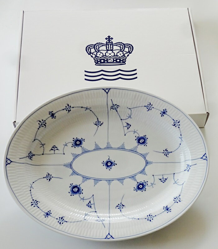 【楽天市場】ロイヤルコペンハーゲンROYAL COPENHAGEN ブルーフルーテッド・プレイン オーバルトレイ36センチ【御結婚御祝・内祝