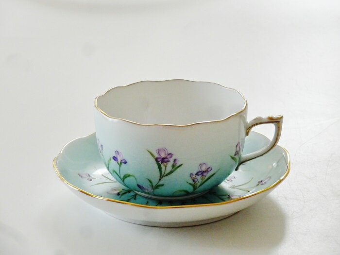 ヘレンド アイリス ターコイズ ティーカップ&ソーサー