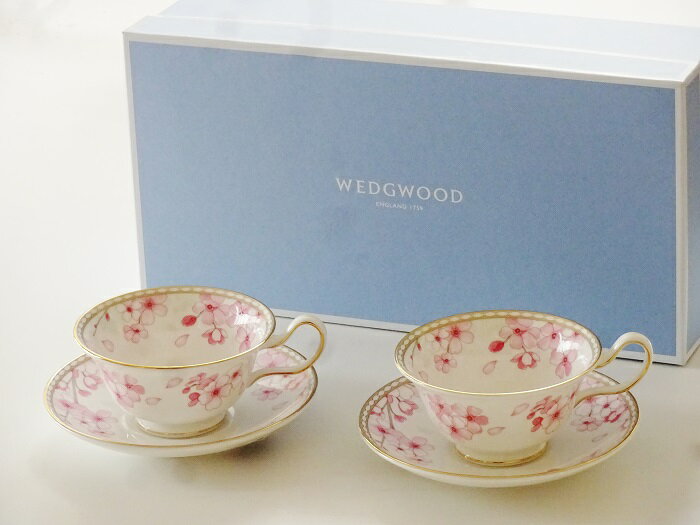 ウェッジウッド ティーカップ ウエッジウッド(WEDGWOOD) スプリングブロッサム 　ティーカップ＆ソーサー ピオニー　ペア【御結婚御祝・内祝・新築御祝・還暦御祝・御礼・寿・ギフト包装可能】