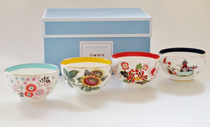 ウェッジウッドWEDGWOOD ワンダーラスト Wonderlust　ティーボウル 4pcs セット【お湯呑み】【ブランド食器】【御結婚御祝・内祝・新築御祝・還暦御祝・御礼・寿・ギフト包装可能】