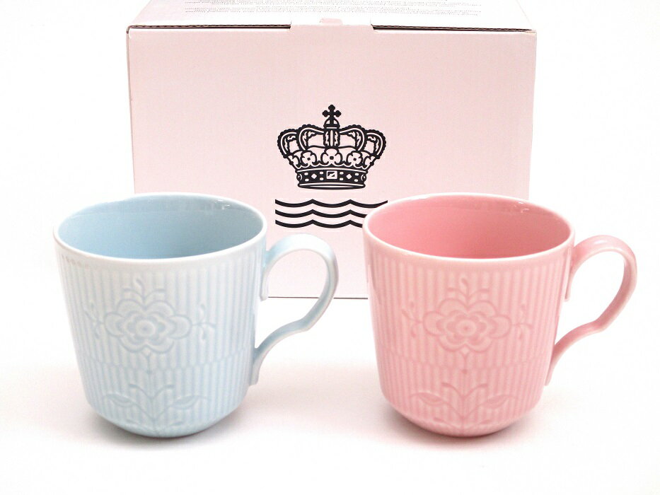 ロイヤルコペンハーゲン(ROYAL COPENHAGEN) フラワーエンブレム マグカップ ペア 2-649-046【御結婚御祝・内祝・新築御祝・還暦御祝・御礼・寿・ギフト包装可能】