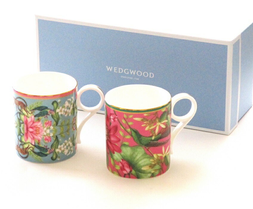 ウェッジウッド 食器 ウェッジウッドWEDGWOOD　ワンダーラストWonderlust　マグカップ　ペア（メナジェリ、ピンクロータス）【ブランド食器】【御結婚御祝・内祝・新築御祝・還暦御祝・御礼・寿・ギフト包装可能】