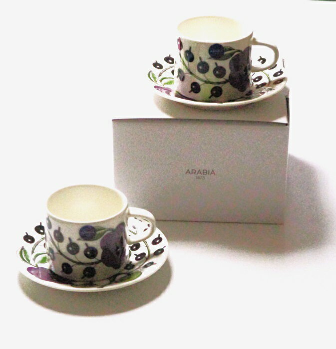 アラビアARABIA　パラティッシパープル　コーヒーカップ＆ソーサー　ペア【御結婚御祝・内祝・新築御祝..