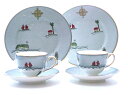 特撰洋食器ギフトセット(GW006) ウェッジウッドWEDGWOOD セイラーズフェアウェル ティー・コーヒカップ&ソーサー プレートセット【兼用カップ】【ブラ...