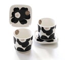 マリメッコ ウニッコmarimekko Unikko ブラック/シルバー ウニッコ ラテマグ、プレートペア 結婚祝 プレゼント ブランド食器 【御結婚御祝・...