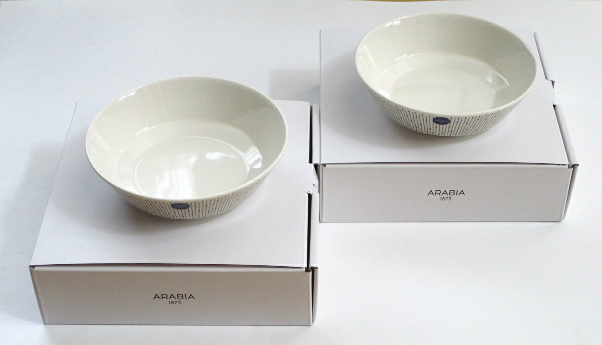 アラビアARABIA　マイニオ サラスタス Mainio Sarastusボウル17センチ　ペア（※ブランドロゴ入りボック..