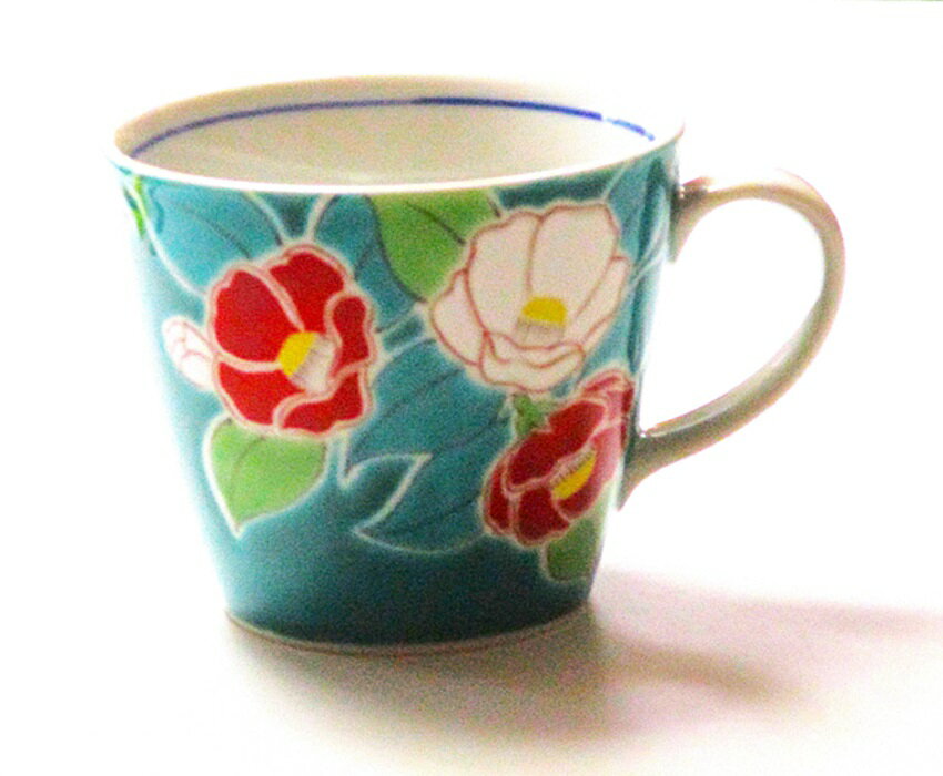 樂天商城 - 九谷焼 マグカップ　四季の花 椿/青郊窯【和食器　 カップ　マグ　九谷焼】 【御結婚御祝・内祝・新築御祝・還暦御祝・御礼・寿・ギフト包装可