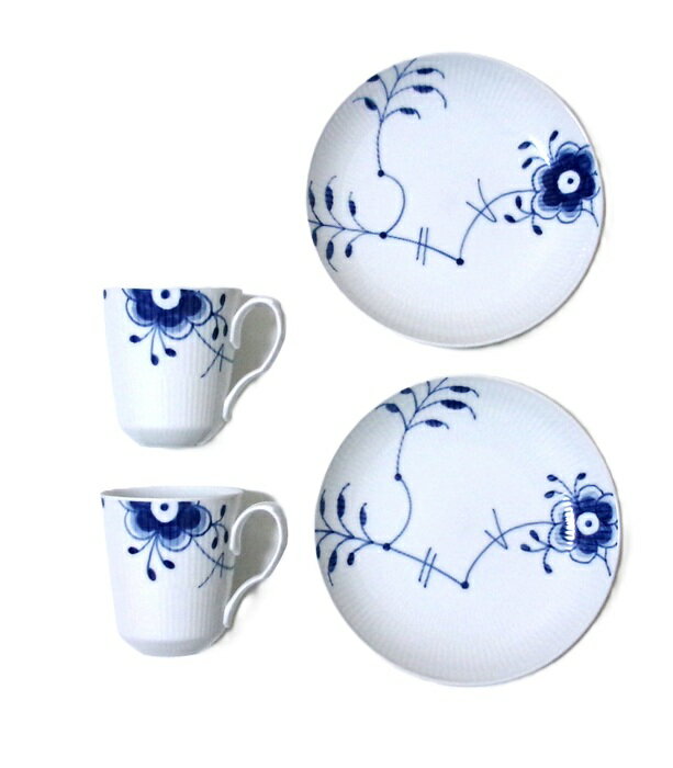 樂天商城 - ロイヤルコペンハーゲンROYAL COPENHAGEN　ブルーフルーテッド　メガ　マグ＋ディーププレート20センチ　ペア【御結婚・新築・還暦御祝・ギフト包装可能】