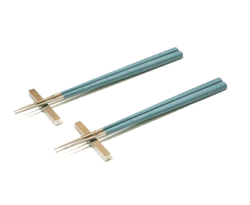 樂天商城 - ブランドリボン付属　クチポールCutipol　KUBEブルーセージ KU39G 箸+箸置2膳セット【御結婚御祝・内祝・新築御祝・還暦御祝・御礼・寿・ギフト包装可能】