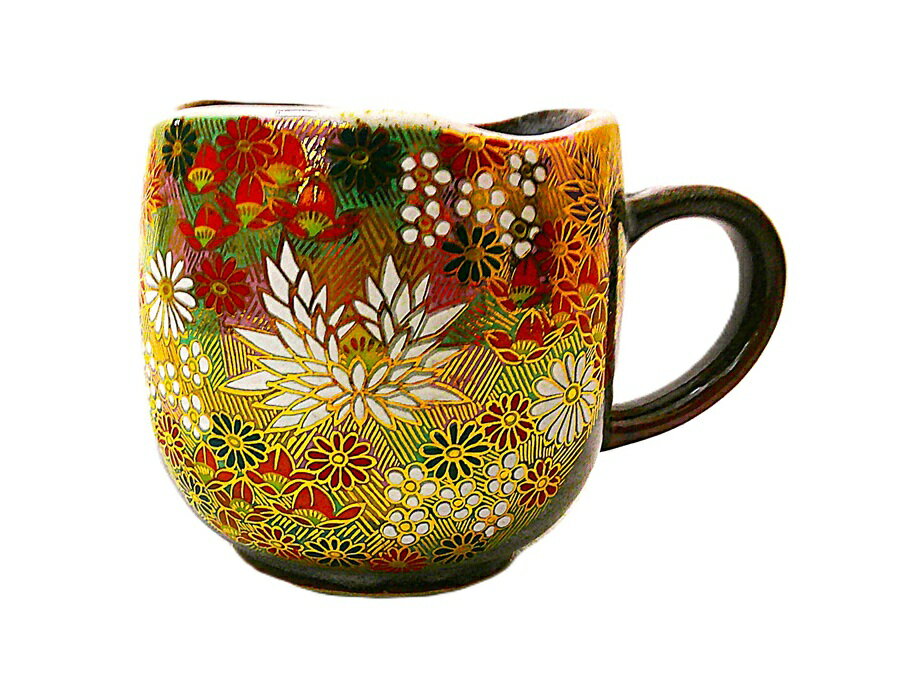 九谷焼マグカップ 金花詰K8-838(K7-835)【セット　母の日・父の日プレゼント　ギフト　ブランド食器】【御結婚御祝・内祝・新築御祝・還暦御祝・御礼・寿・ギフト包装可能】