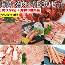 焼肉セット バーベキュー肉 【 海鮮セット 数量限定増量中 マシュマロおまけ付】 焼き肉 バーベキュー 食材 3.9kg BBQ 肉 焼肉セット 海鮮 海鮮セット 海鮮BBQ タン 牛カルビ 牛肉 豚バラ 豚トロ 鶏もも肉 BBQ食材セット 焼肉 ウインナー 鶏肉 豚肉 送料無料 12~15人前