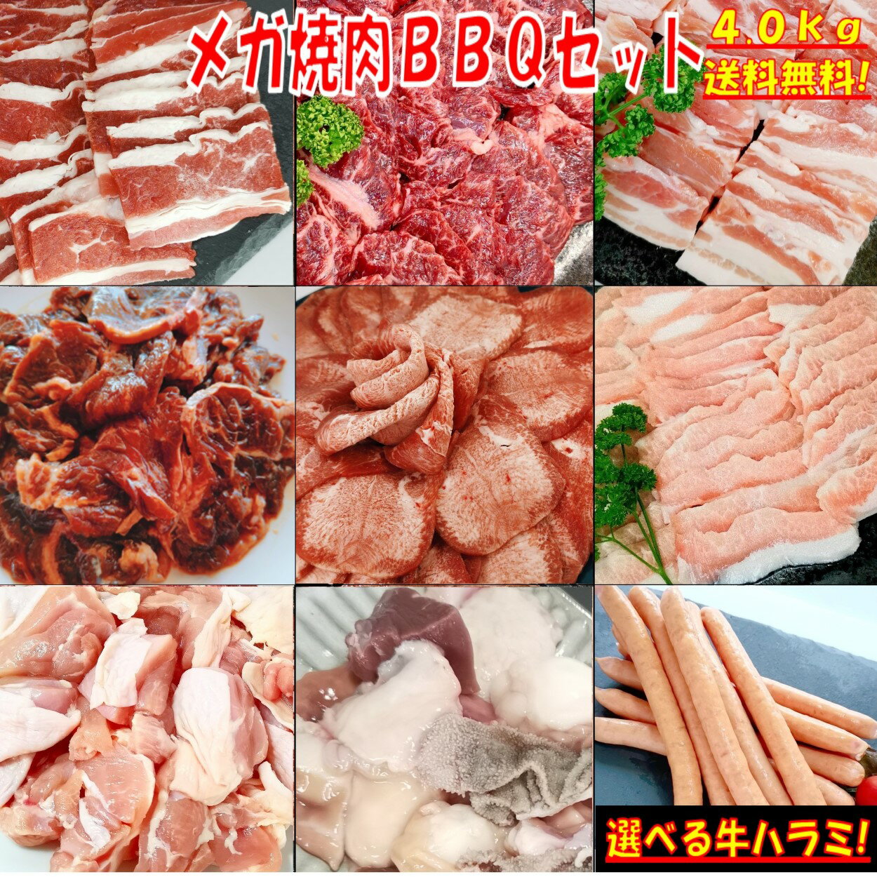 牛タン 塩タン 薄切り 4kg 焼き肉 バーベキュー 食材 BBQ 肉 焼肉セット 牛カルビ 牛バラ 牛ハラミ 豚バラ 豚カルビ 豚トロ バーベキュー 肉 BBQ食材セット BBQ 食材 焼肉 豚肉 牛丼 牛肉 送料無料 12〜15人前 1