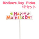 Happy Mothers Dayの文字が入った母の日ピックです。 ハンドメイド資材としても使えます。 【サイズ】 約 横幅7cm×高さ26cm×奥行0.5cm 【セット数】 12本入り