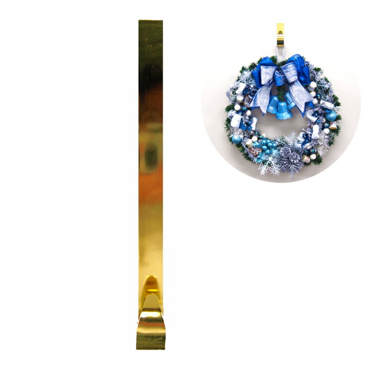 ゴールドメタルリースフック クリスマス 玄関 部屋 ドア 壁掛け 北欧 おしゃれ 豪華 飾り 装飾 上品 ディスプレイ 金 鉄 リースハンガー ハンギング リー...