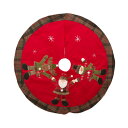 【B5】ツリースカート90cmサンタファミリーレッド クリスマスツリー スカート スタンドカバー おしゃれ かわいい 北欧 足元カバー 足隠し 敷物 赤 キャラクター カーペット コード隠し 配線カバー 装飾 飾り 飾り付け サンタ トナカイ スノーマン クリスマスツリー