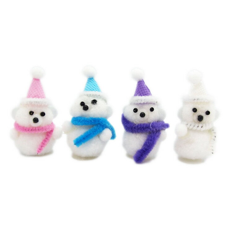 【B4】ふわふわベアー4個セット パステルカラー クリスマス クリスマスオーナメント オーナメント 北欧 おしゃれ かわいい 小物 雑貨 飾り付け 飾り 装飾 クリスマスツリー